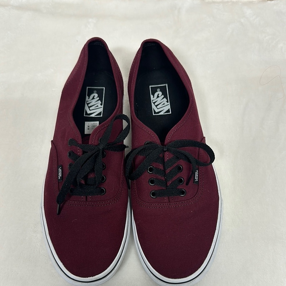 Vans Men's Burgundy Canvas Sneakers with Black Laces